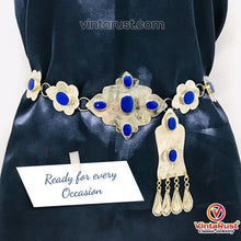 Load image into Gallery viewer, Turkman Belly Chain Inlaid With Lapis Stones
