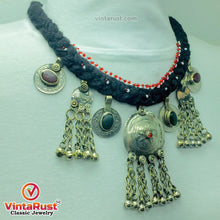 Load image into Gallery viewer, Vintage Black Necklace With Dangling Pendants

