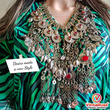 Load image into Gallery viewer, Vintage Afghan Necklace Embellished with Fish Motifs
