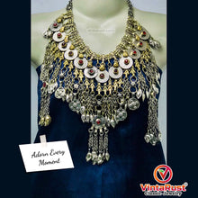 Load image into Gallery viewer, Vintage Afghan Necklace Embellished with Fish Motifs
