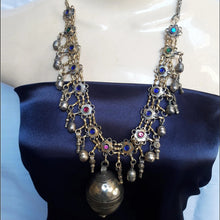 Load image into Gallery viewer, Vintage Bells Tribal Afghan Bib Necklace
