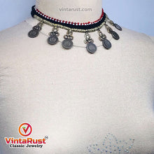 Load image into Gallery viewer, Vintage Statement Choker Necklace With Dangling Coins
