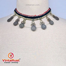 Load image into Gallery viewer, Vintage Choker Necklace With Dangling Coins
