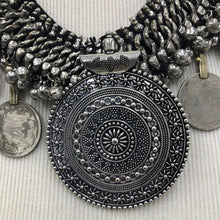 Load image into Gallery viewer, Vintage Coins and Silver Bells Choker Necklace
