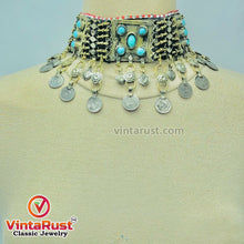 Load image into Gallery viewer, Afghan Vintage Dangling Coins Choker Necklace
