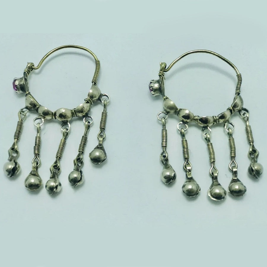 Vintage Hoop Earrings With Long Bells