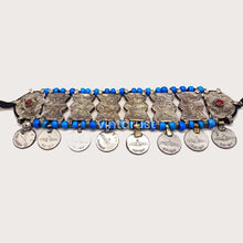 Load image into Gallery viewer, Vintage Kuchi Choker With Turquoise Beads and Coins
