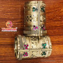 Load image into Gallery viewer, Vintage Afghan Handmade Golden Handcuffs Bracelets

