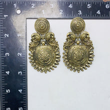 Load image into Gallery viewer, Vintage Massive Golden Tone Tribal Earrings
