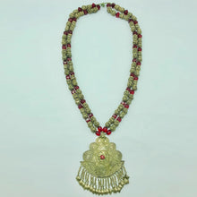 Load image into Gallery viewer, Vintage Metal and Glass Stones Beaded Long Chain Pendant Necklace
