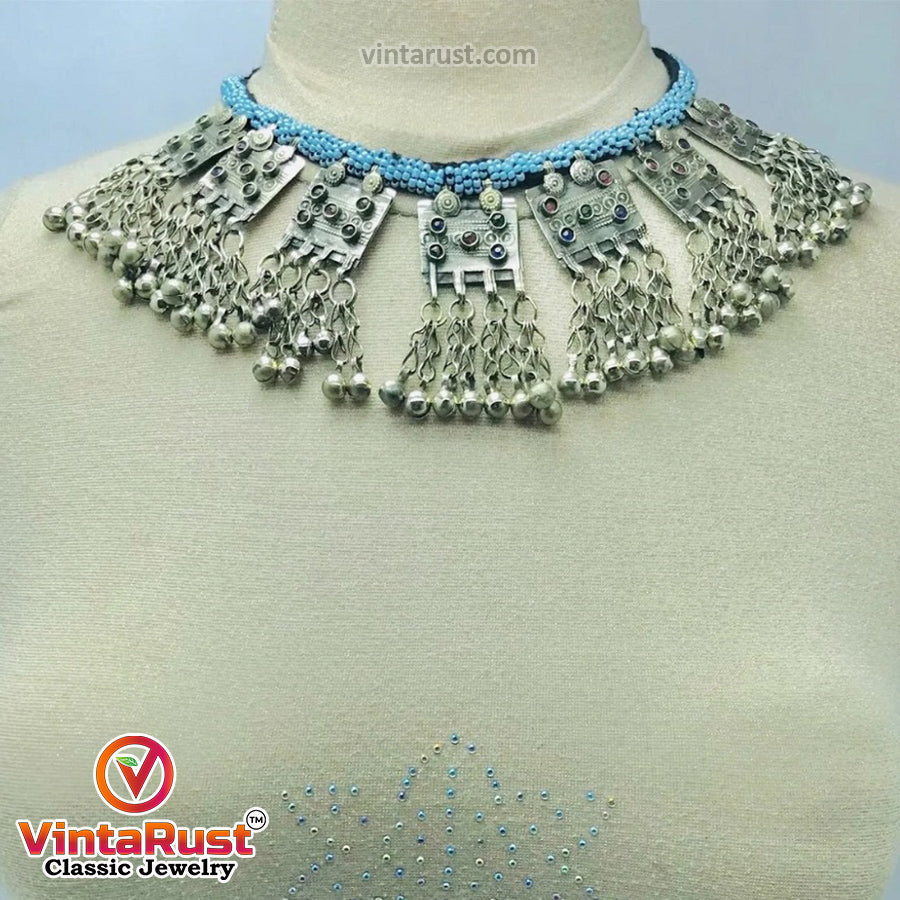 Vintage Necklace With Multi Pendant and Turquoise Beading