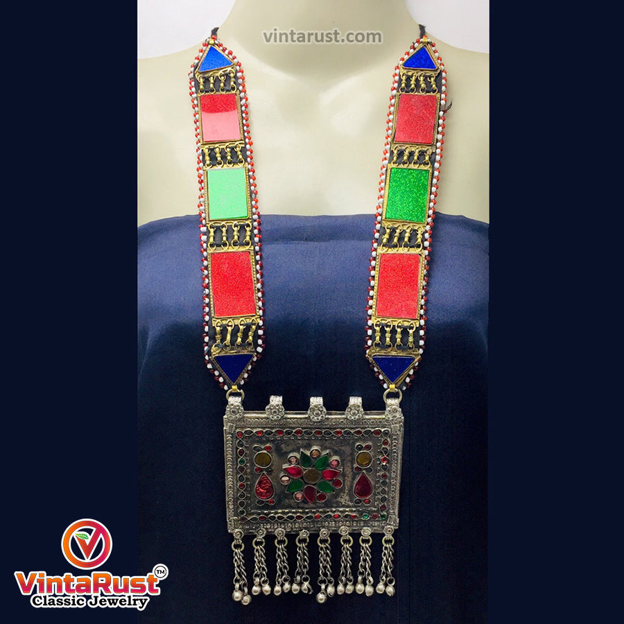 Vintage Nomadic Multicolor Pendant Necklace