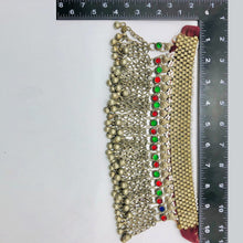 Load image into Gallery viewer, Vintage Red and Green Glass Stones Choker Necklace With Bells
