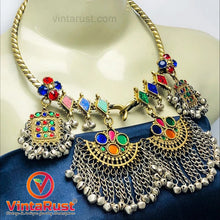 Load image into Gallery viewer, Vintage Torque Choker Necklace With Dangling Pendants

