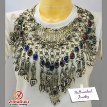 Load image into Gallery viewer, Vintage Tribal Afghan Bib Necklace
