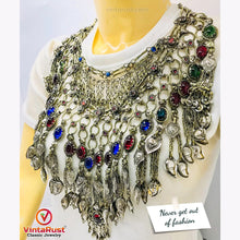 Load image into Gallery viewer, Vintage Tribal Afghan Bib Necklace
