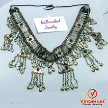 Load image into Gallery viewer, Vintage Turkman Belt With Dangling Pendants and Glass Stones
