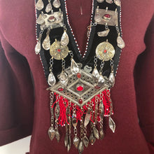 Load image into Gallery viewer, Vintage Turkmen Necklace With Tassels and Glass Stones
