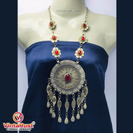 Vintage Turkmen Round Massive Pendant Necklace
