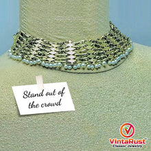 Load image into Gallery viewer, Woven Pearl Handmade Afghan Choker Necklace
