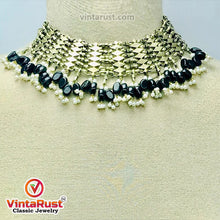 Load image into Gallery viewer, Woven Pearl Choker Necklace With Pearls and Beads
