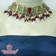 Load image into Gallery viewer, Vintage Woven Pearls and Stones Afghani Choker
