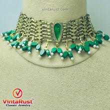 Load image into Gallery viewer, Vintage Woven Pearls and Stones Afghani Choker
