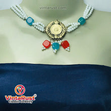 Load image into Gallery viewer, Woven Pearls Glass Stones and Motif Beaded Jewelry Set
